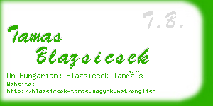 tamas blazsicsek business card